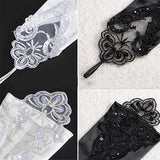 Women Faux Pearl Lace Gloves Bride Fingerless Wedding Party Bridal Dress Glove