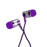 3.5mm In-Ear Headphone Sport Braided Cloth Rope Stereo Wired Earphone with Mic