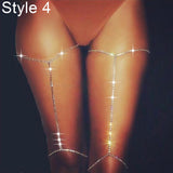 Fashion Shiny Rhinestone Bra Chest Body Chain Harness Necklace Jewelry Charm