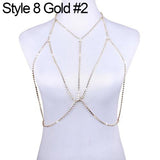 Fashion Shiny Rhinestone Bra Chest Body Chain Harness Necklace Jewelry Charm