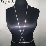 Fashion Shiny Rhinestone Bra Chest Body Chain Harness Necklace Jewelry Charm