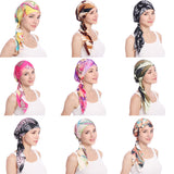 Fashion Floral Printed Breathable Women Head Wrap Hat Muslim Hijab Turban Decor