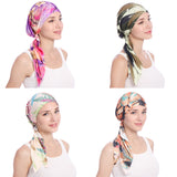 Fashion Floral Printed Breathable Women Head Wrap Hat Muslim Hijab Turban Decor