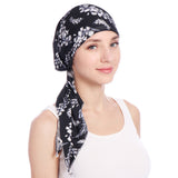 Fashion Floral Printed Breathable Women Head Wrap Hat Muslim Hijab Turban Decor