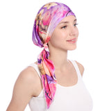 Fashion Floral Printed Breathable Women Head Wrap Hat Muslim Hijab Turban Decor