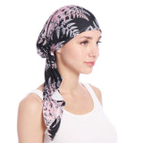 Fashion Floral Printed Breathable Women Head Wrap Hat Muslim Hijab Turban Decor