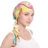 Fashion Floral Printed Breathable Women Head Wrap Hat Muslim Hijab Turban Decor