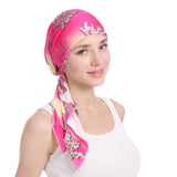 Fashion Floral Printed Breathable Women Head Wrap Hat Muslim Hijab Turban Decor