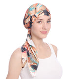 Fashion Floral Printed Breathable Women Head Wrap Hat Muslim Hijab Turban Decor