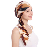 Fashion Floral Printed Breathable Women Head Wrap Hat Muslim Hijab Turban Decor