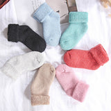 Winter Toddler Baby Boy Girl Solid Color Thicken Warm Stretchy Thermal Socks