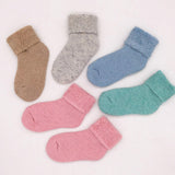 Winter Toddler Baby Boy Girl Solid Color Thicken Warm Stretchy Thermal Socks