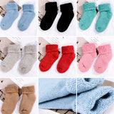 Winter Toddler Baby Boy Girl Solid Color Thicken Warm Stretchy Thermal Socks