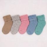 Winter Toddler Baby Boy Girl Solid Color Thicken Warm Stretchy Thermal Socks