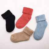 Winter Toddler Baby Boy Girl Solid Color Thicken Warm Stretchy Thermal Socks