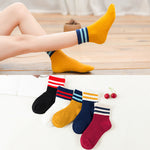 5 Pairs Cartoon Stripe Autumn Winter Baby Children Soft Breathable Cotton Socks