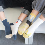5 Pairs Cartoon Stripe Autumn Winter Baby Children Soft Breathable Cotton Socks