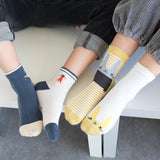 5 Pairs Cartoon Stripe Autumn Winter Baby Children Soft Breathable Cotton Socks