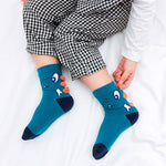 5 Pairs Cartoon Stripe Autumn Winter Baby Children Soft Breathable Cotton Socks