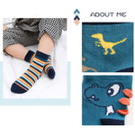 5 Pairs Cartoon Stripe Autumn Winter Baby Children Soft Breathable Cotton Socks