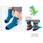 5 Pairs Cartoon Stripe Autumn Winter Baby Children Soft Breathable Cotton Socks