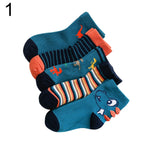 5 Pairs Cartoon Stripe Autumn Winter Baby Children Soft Breathable Cotton Socks