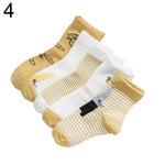 5 Pairs Cartoon Stripe Autumn Winter Baby Children Soft Breathable Cotton Socks