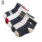 5 Pairs Cartoon Stripe Autumn Winter Baby Children Soft Breathable Cotton Socks
