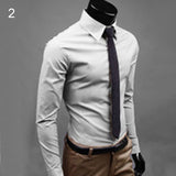 Men's Luxury Casual Formal Shirt Long Sleeve Slim Fit Business Dress Shirts Top - ENSEIGNE DENIS