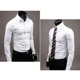 Men's Luxury Casual Formal Shirt Long Sleeve Slim Fit Business Dress Shirts Top - ENSEIGNE DENIS