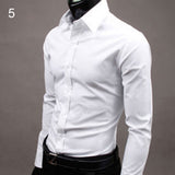 Men's Luxury Casual Formal Shirt Long Sleeve Slim Fit Business Dress Shirts Top - ENSEIGNE DENIS