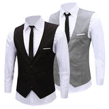 Men's Classic Formal Business Slim Fit Chain Dress Vest Suit Tuxedo Waistcoat