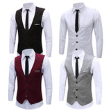 Men's Classic Formal Business Slim Fit Chain Dress Vest Suit Tuxedo Waistcoat