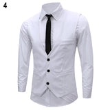 Men's Classic Formal Business Slim Fit Chain Dress Vest Suit Tuxedo Waistcoat
