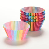 100Pcs Colorful Rainbow Cupcake Cake Case Muffin Baking Cup Birthday Party Decor