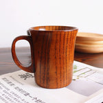 300-400ml Wooden Beer Tea Coffee Milk Water Cup Kitchen Bar Teaware Handle Mug