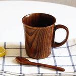 300-400ml Wooden Beer Tea Coffee Milk Water Cup Kitchen Bar Teaware Handle Mug