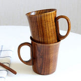 300-400ml Wooden Beer Tea Coffee Milk Water Cup Kitchen Bar Teaware Handle Mug