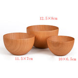 Wooden Rice Bowl Noodle Soup Dinning Heat Insulated Kitchen Kids Adult Tableware