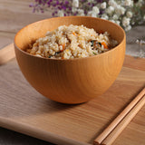 Wooden Rice Bowl Noodle Soup Dinning Heat Insulated Kitchen Kids Adult Tableware