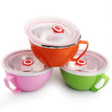 Stainless Steel Heat Insulation Anti-scald Instant Noodle Handle Bowl with Lid