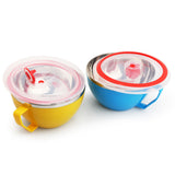 Stainless Steel Heat Insulation Anti-scald Instant Noodle Handle Bowl with Lid