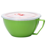 Stainless Steel Heat Insulation Anti-scald Instant Noodle Handle Bowl with Lid