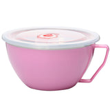 Stainless Steel Heat Insulation Anti-scald Instant Noodle Handle Bowl with Lid