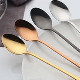 Stainless Steel Long Handle Spoon Flatware Coffee Drinking Tool Kitchen Gadget