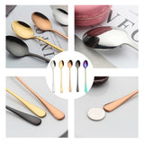 Stainless Steel Long Handle Spoon Flatware Coffee Drinking Tool Kitchen Gadget