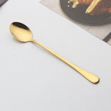 Stainless Steel Long Handle Spoon Flatware Coffee Drinking Tool Kitchen Gadget