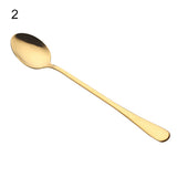 Stainless Steel Long Handle Spoon Flatware Coffee Drinking Tool Kitchen Gadget