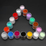 18 Pcs Nail Art DIY Glitter UV Powder Nail Polish Dust Set Kit Decor Manicure