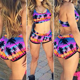 Sexy Women's Coconut Tree Printed Bikini Set Swimsuit Swimwear Bathing Suit - ENSEIGNE DENIS